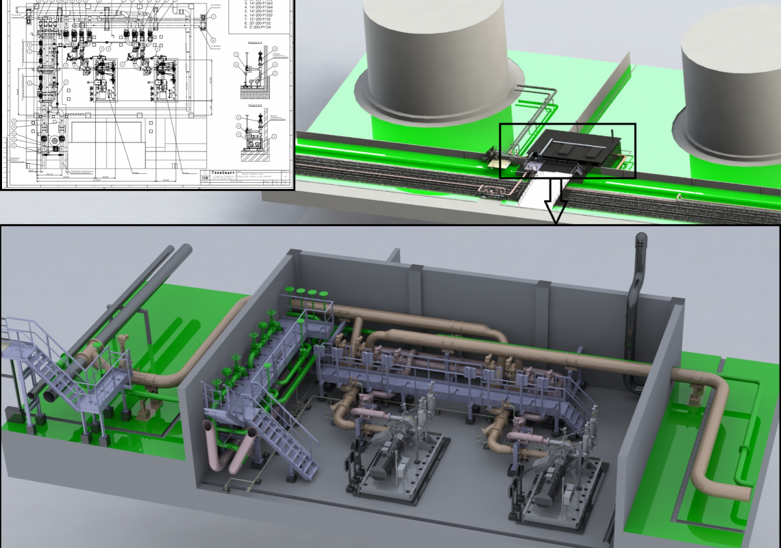Raw gasoline pumping station