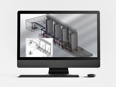 Storage tank with piping
